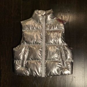 Silver Puffer Vest